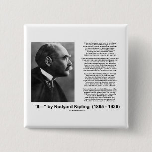 "If— " Poem By Rudyard Kipling 2 Inch Square Button
