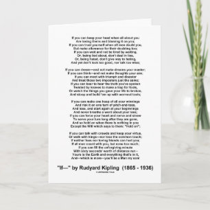 If Poem By Rudyard Kipling (Inspirational Poem) Card