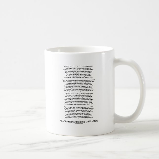 If Poem By Rudyard Kipling (Inspirational Poem) Coffee Mug (Right)