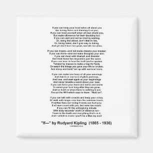 If Poem By Rudyard Kipling (Inspirational Poem) Magnet