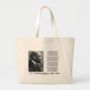 "If— " Poem By Rudyard Kipling Large Tote Bag