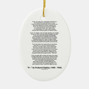 If- Poem by Rudyard Kipling (No Kipling Picture) Ceramic Ornament