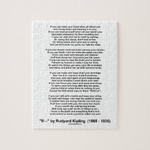 If- Poem by Rudyard Kipling (No Kipling Picture) Jigsaw Puzzle