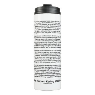If- Poem by Rudyard Kipling (No Kipling Picture) Thermal Tumbler