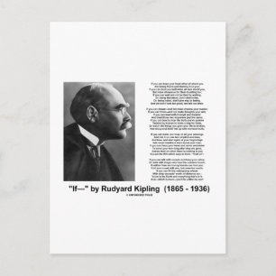 "If— " Poem By Rudyard Kipling Postcard