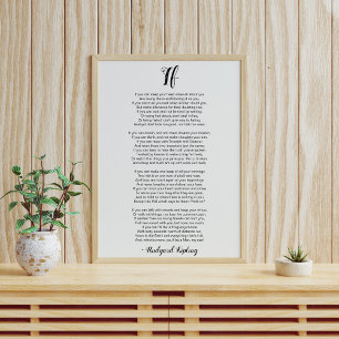 If Poem by Rudyard Kipling Poster