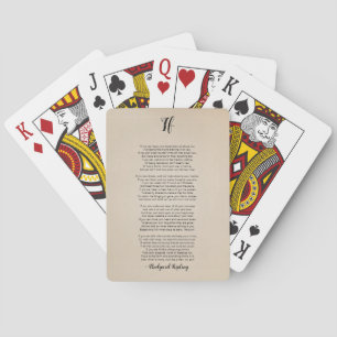If Poem by Rudyard Kipling Vintage  Playing Cards