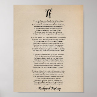 If Poem by Rudyard Kipling Vintage Poster