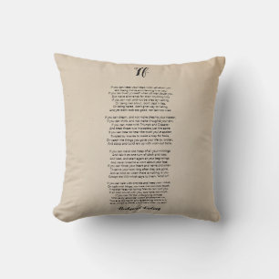 If Poem by Rudyard Kipling Vintage  Throw Pillow