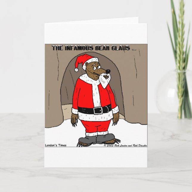 If Santa Clause The Bear Fun Christmas Gifts Tees Holiday Card (Front)