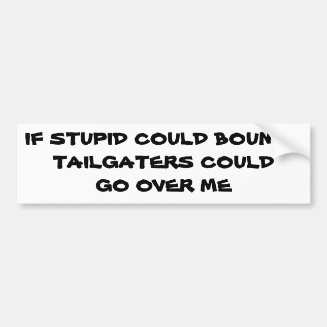 If Stupid Could Bounce Tailgaters Fly Bumper Stick Bumper Sticker (Front)