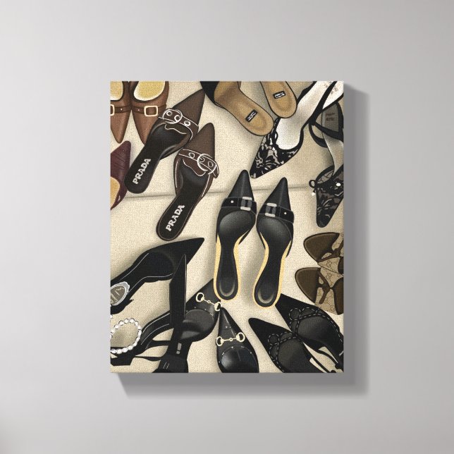 If the Heel Fits | Designer Heels Realism Painting Canvas Print (Front)