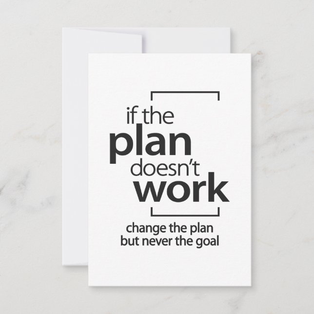 If The Plan Doesn't Work Change The Plan Not Goal RSVP Card (Front)
