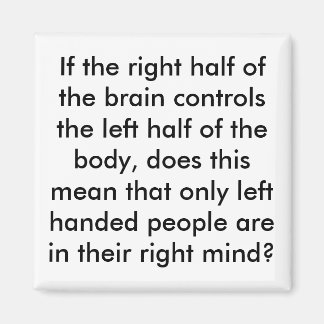 If the right half of the brain controls the lef... magnet