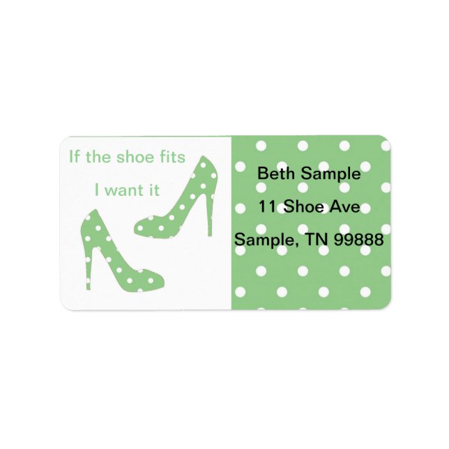 If the shoe fits I want it address labels (Front)