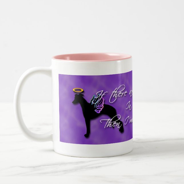 If there are no whippets in heaven Two-Tone coffee mug (Left)