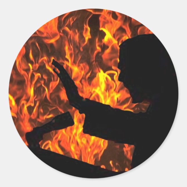 If_There_Was_A_Hell_by_SrVnDaNK Classic Round Sticker (Front)