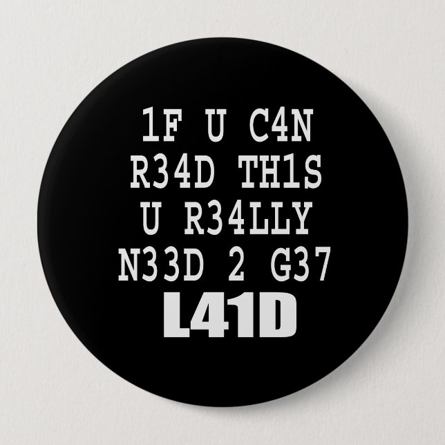 IF U CAN READ THIS 4 INCH ROUND BUTTON (Front)