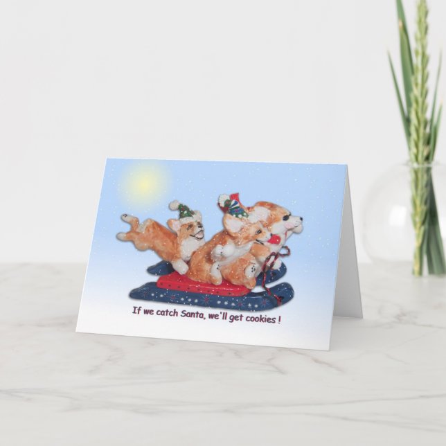 "If we catch Santa, we'll get cookies!" Holiday Card (Front)