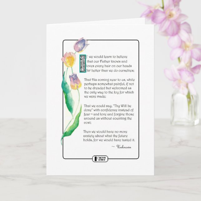 "If We Would Learn To Believe" greeting card (Orchid)