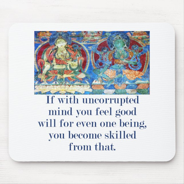 If With Uncorrupted Mind - Compassion Quote  Mouse Pad (Front)