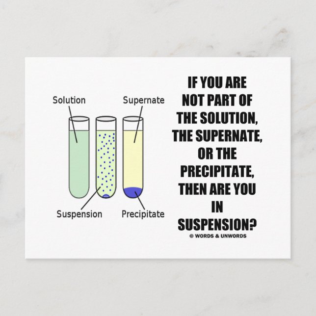 If You Are Not Part Solution Suspension (Humour) Postcard (Front)