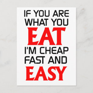 If you are what you eat funny postcard