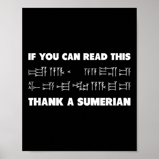 If You Can Read This Sumerian Cuneiform Archaeolog Poster (Front)