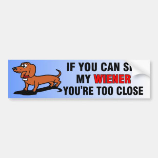 If You Can See My Wiener Dog Bumper Sticker
