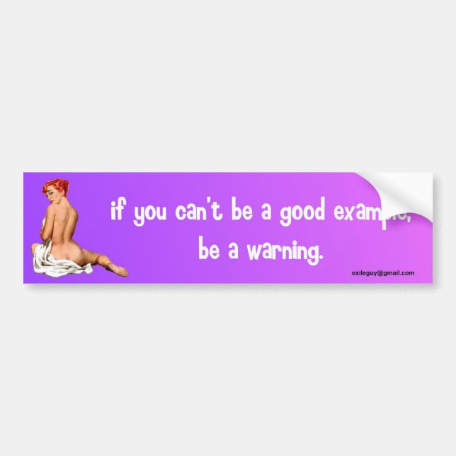 if you can't be a good example... bumper sticker (Front)