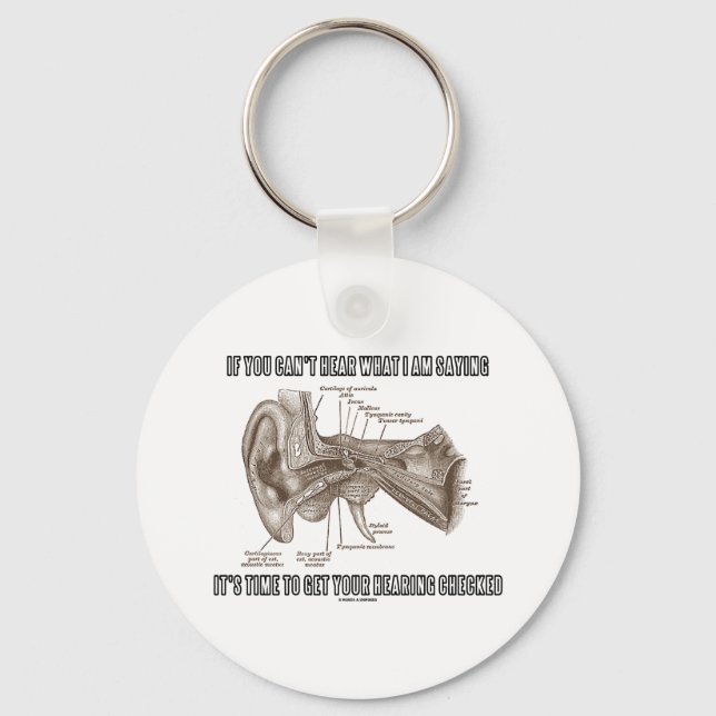 If You Can't Hear What I Am Saying (Ear Anatomy) Keychain (Front)