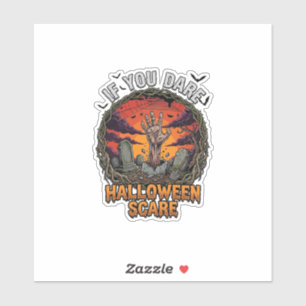 If You Dare Halloween Scare Zombie Hand Tombstone_