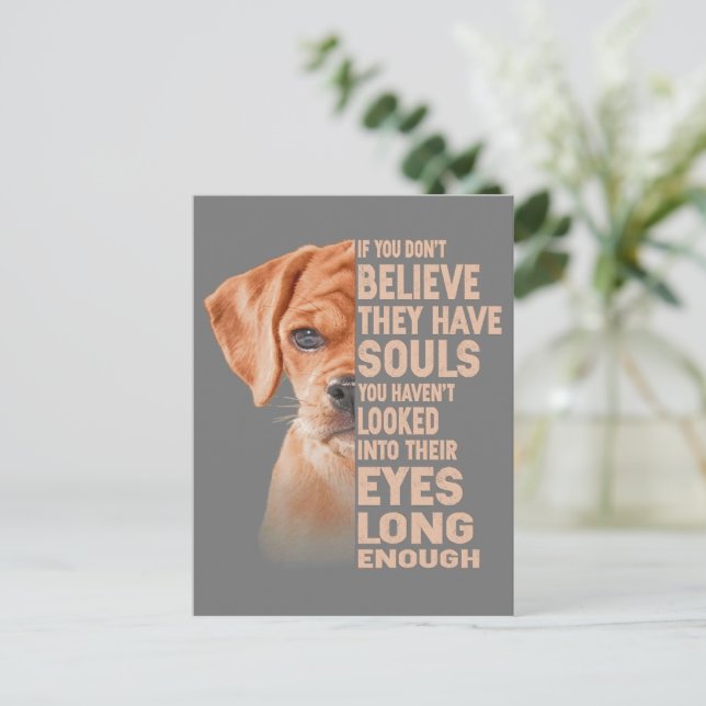 If you don't believe they have souls Puggle lover Postcard (Standing Front)