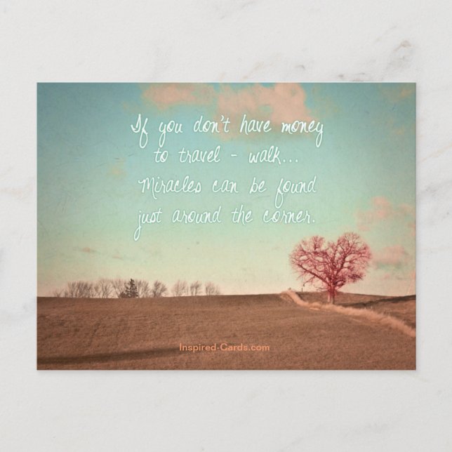 If you don't have money to travel - walk postcard (Front)