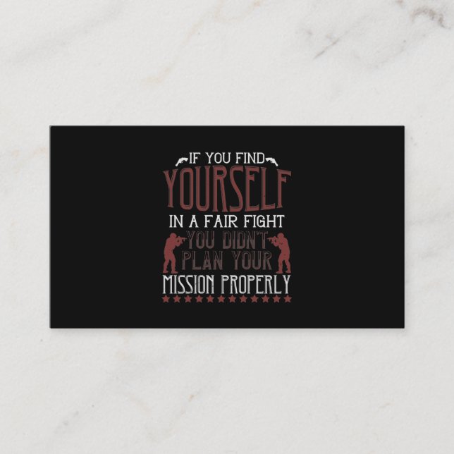 If You Find Yourself In A Fair Fight Business Card (Front)
