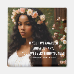 If You Have A Garden Library Cicero Quote Magnet