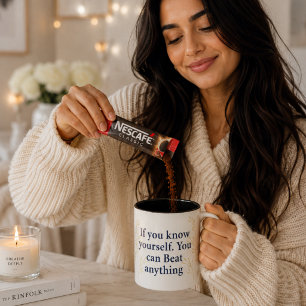 If You Know Yourself You Can Beat Anything Motivat Two-Tone Coffee Mug