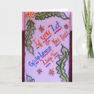 'If you let girls learn you save lives too' Card