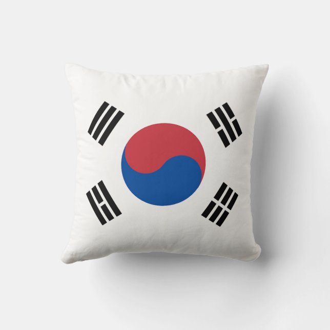 If you love Korea, Taegeukgi Throw Pillow (Back)