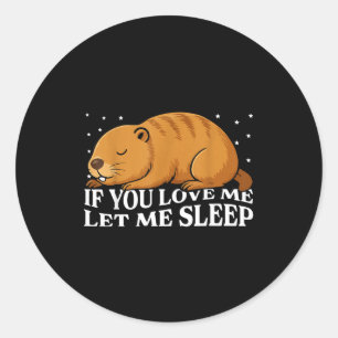 If You Love Me Let Me Sleep Funny Groundhog Day Classic Round Sticker