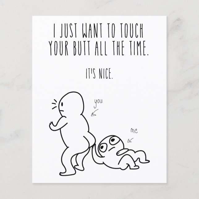 if you love me let me touch your butt Love Card (Front)