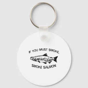 If You Must Smoke Bbq Keychain