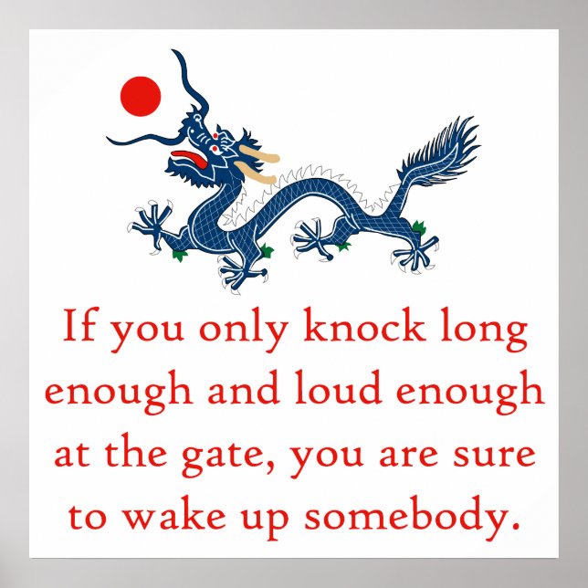 If You Only Knock Long Enough - Perseverance Quote Poster (Front)