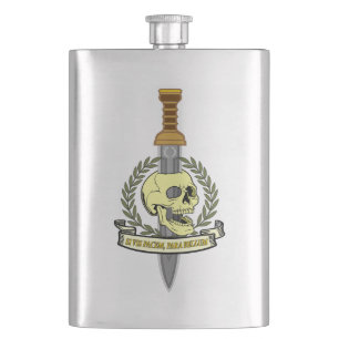If You See Pacem, For Bellum.. Skull Hip Flask