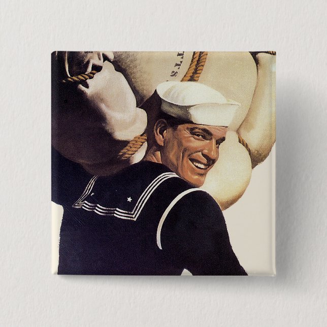 If you tell where he's going... 2 inch square button (Front)