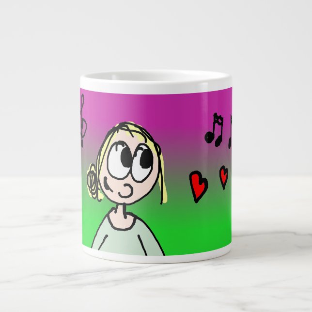 If you think about music, Mok Large Coffee Mug (Front)