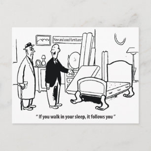 If You Walk in Your Sleep, Humour, Funny Vntage Postcard