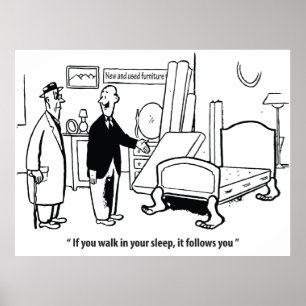 If You Walk in Your Sleep, Humour, Funny Vntage Poster