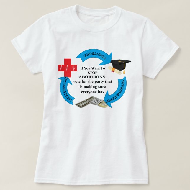 If You Want To STOP ABORTIONS................. T-S T-Shirt (Design Front)
