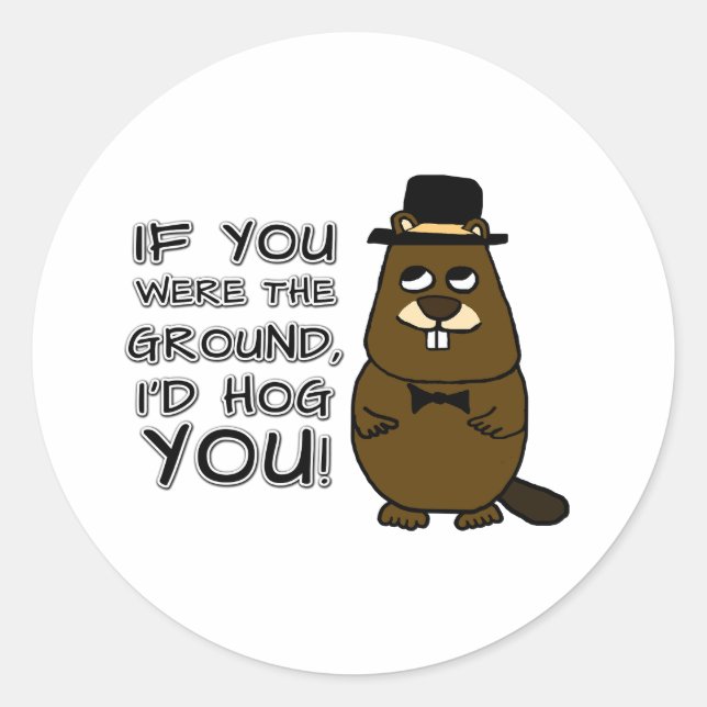 If you were the ground, I'd hog you! Classic Round Sticker (Front)